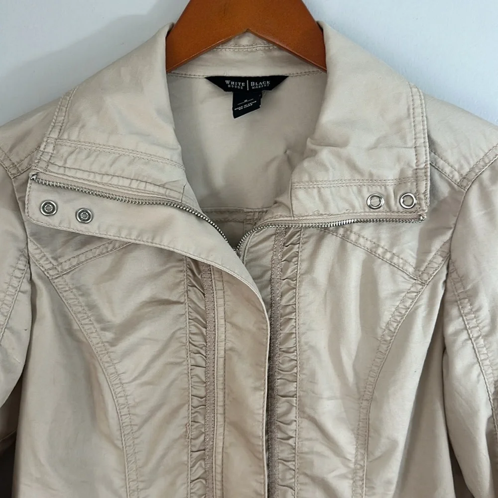 White House, black market, beige cotton blend jacket size 6 - Picture 2 of 11